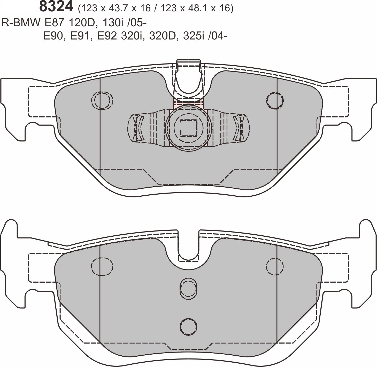 BMW 1 SERIES (E81) Rear Performance Brake Pads 8324