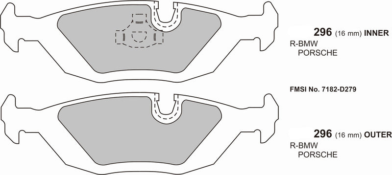 5 Series BMW E28  Performance brake pads  0296