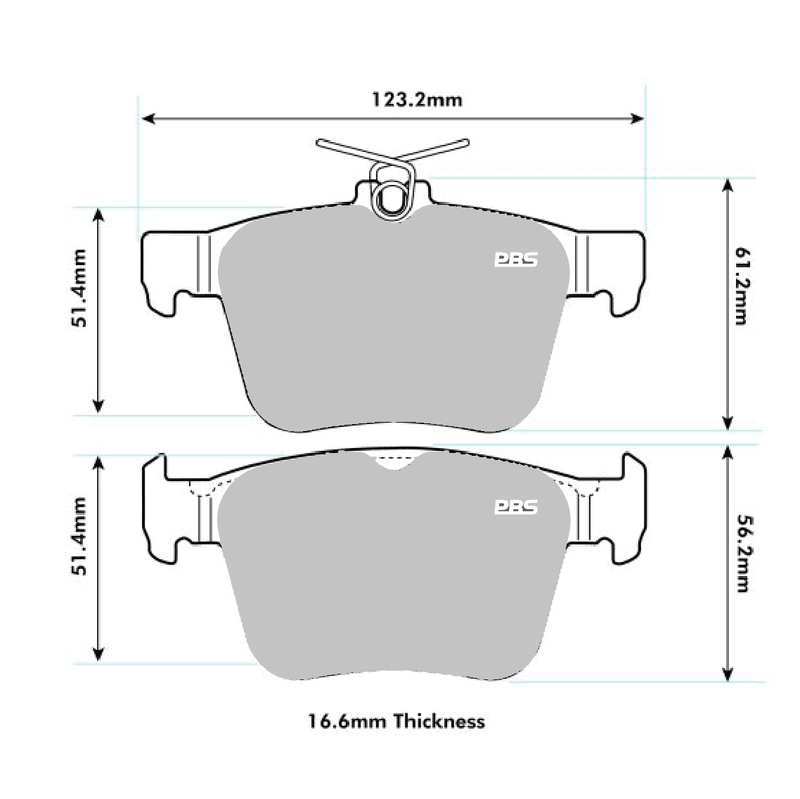 A3 (8V1) S3 QUATTRO  Rear PBS Performance Brake Pads 7002