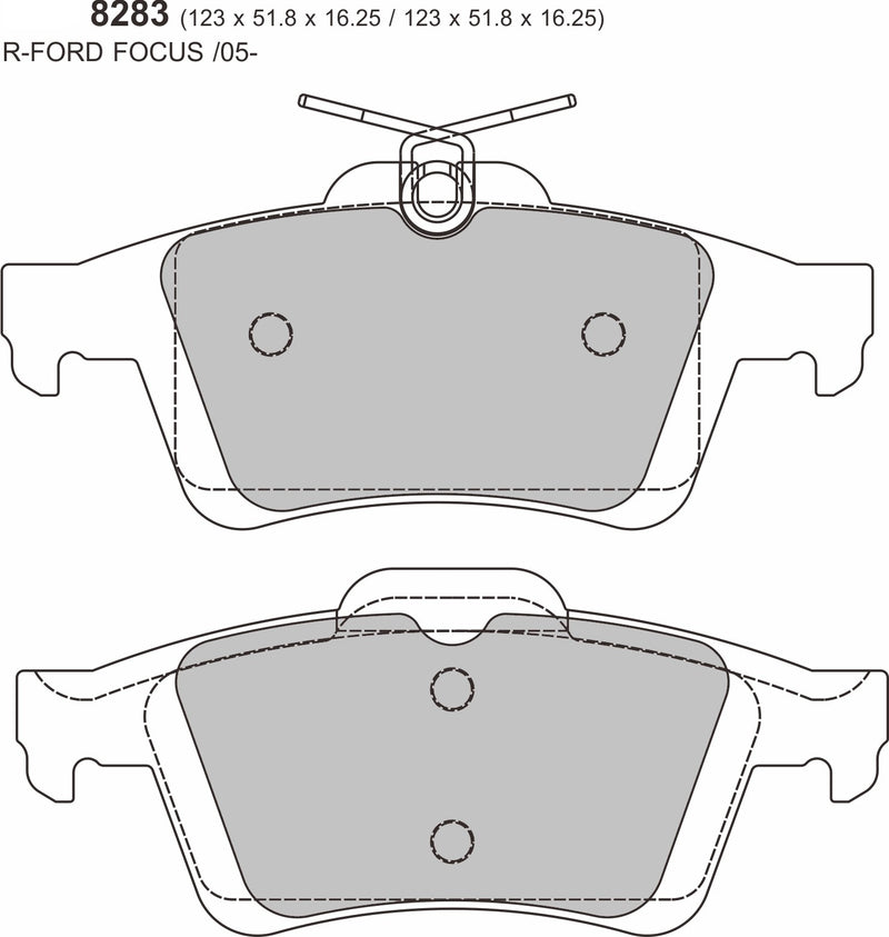 Ford Focus ST Mk2 Rear  Prorace Pads 8283