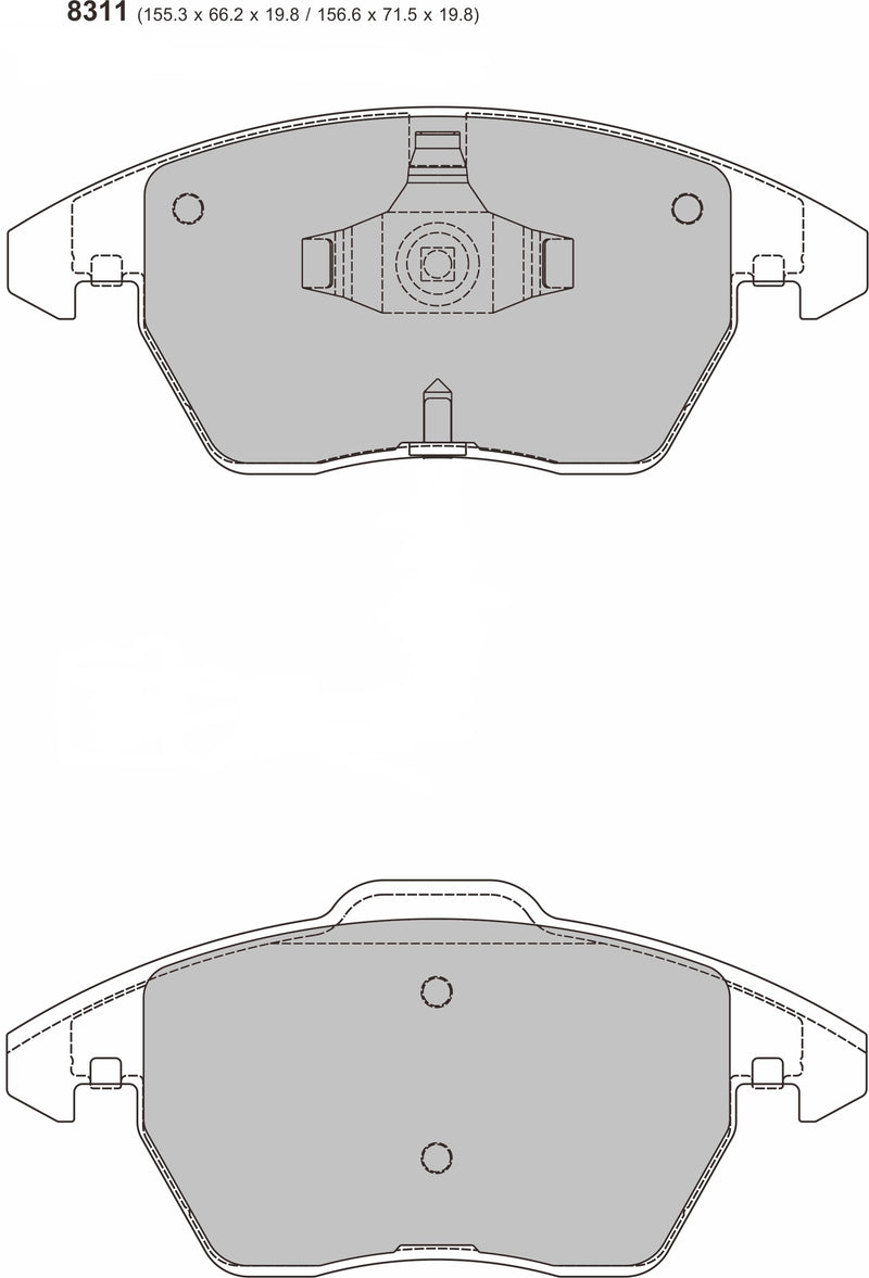 PEUGEOT 208 GTI Front Performance Brake Pads with 302mm discs PBS 8311