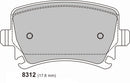 AUDI, SEAR, SEAT, SKODA, VW PBS Rear Performance Brake Pads cross ref Ferodo FCP1636 8312