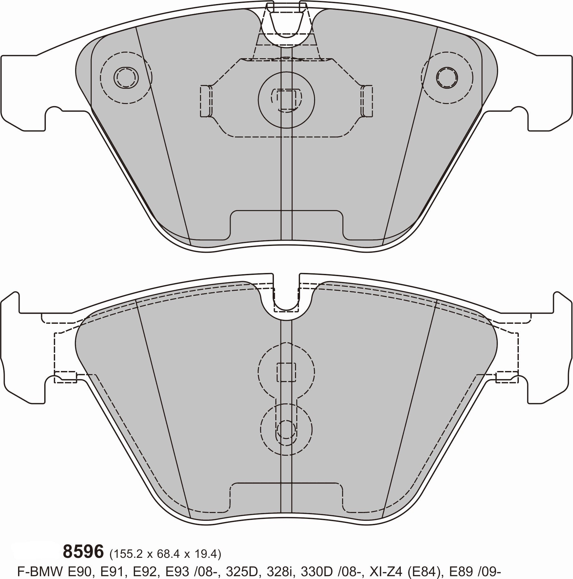 BMW 5 SERIES F10 Front Performance Brake Pads 8596