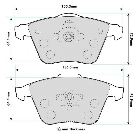 Focus ST MK2  Performance Brake Pads 8602 18mm  Thick