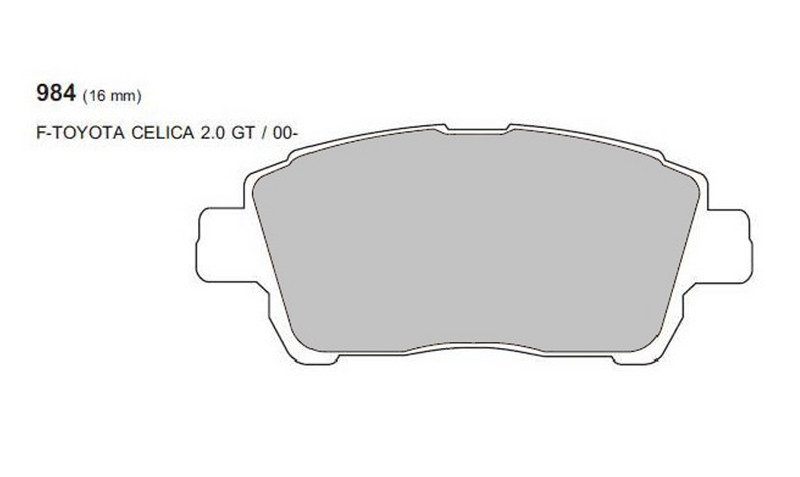 Toyota MR2 MK3 Front Performance Brake Pads 0984