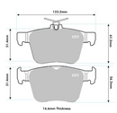 AUDI, SKODA, VW Rear PBS Performance Brake Pads cross ref Ferodo FCP4697 7002