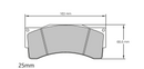 Performance Brake Pads 8795 25mm