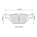 BMW All E36 Rear (excluding M3) Performance Brake Pad 8002